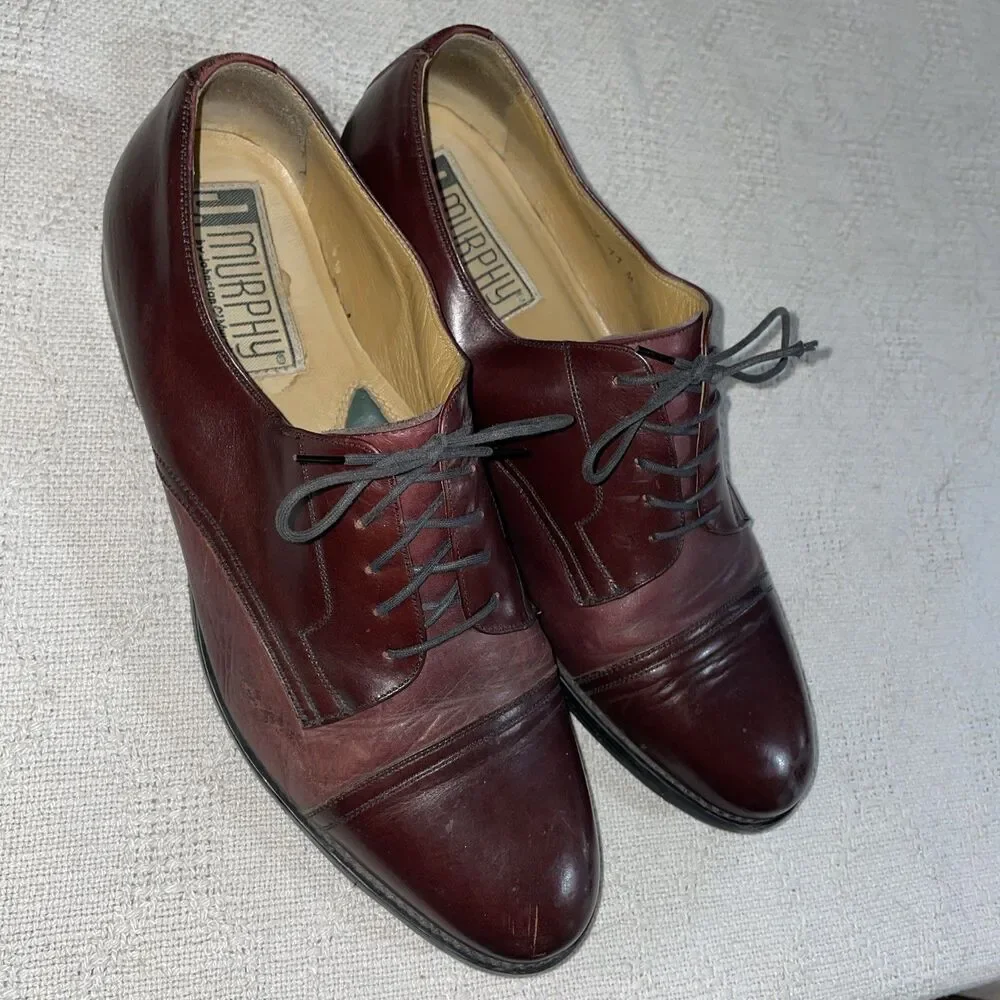 J. Murphy Men’s Dress Shoes Size 11 M Brown Leather Captoe Business Formal City